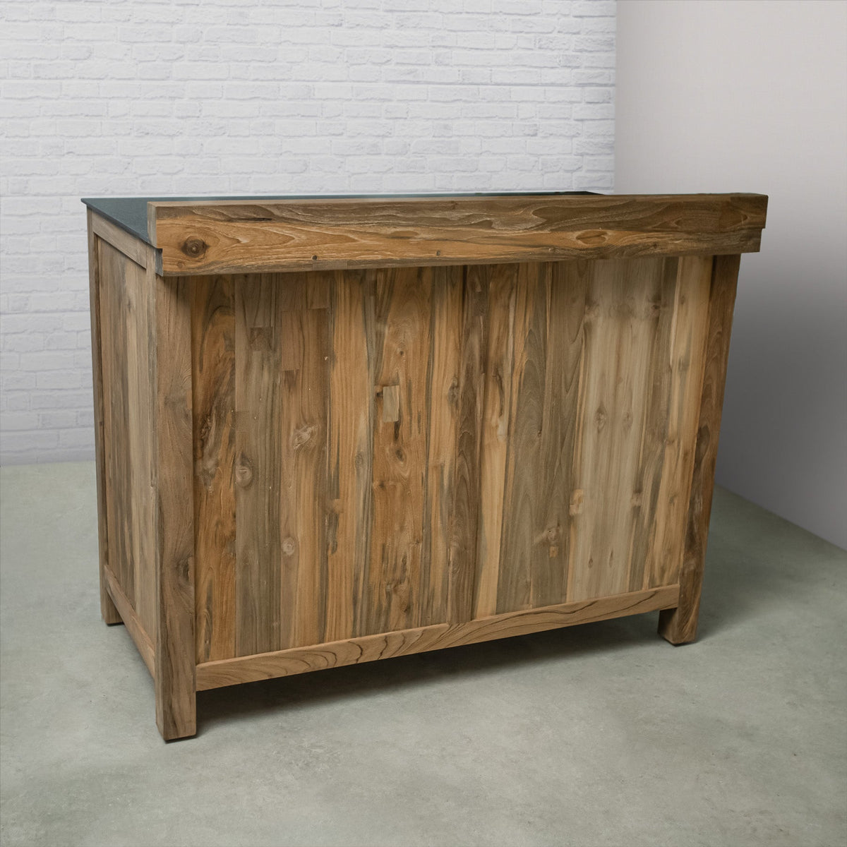 Teak Modular Outdoor Kitchen Coffee Bar with Ceramic Top