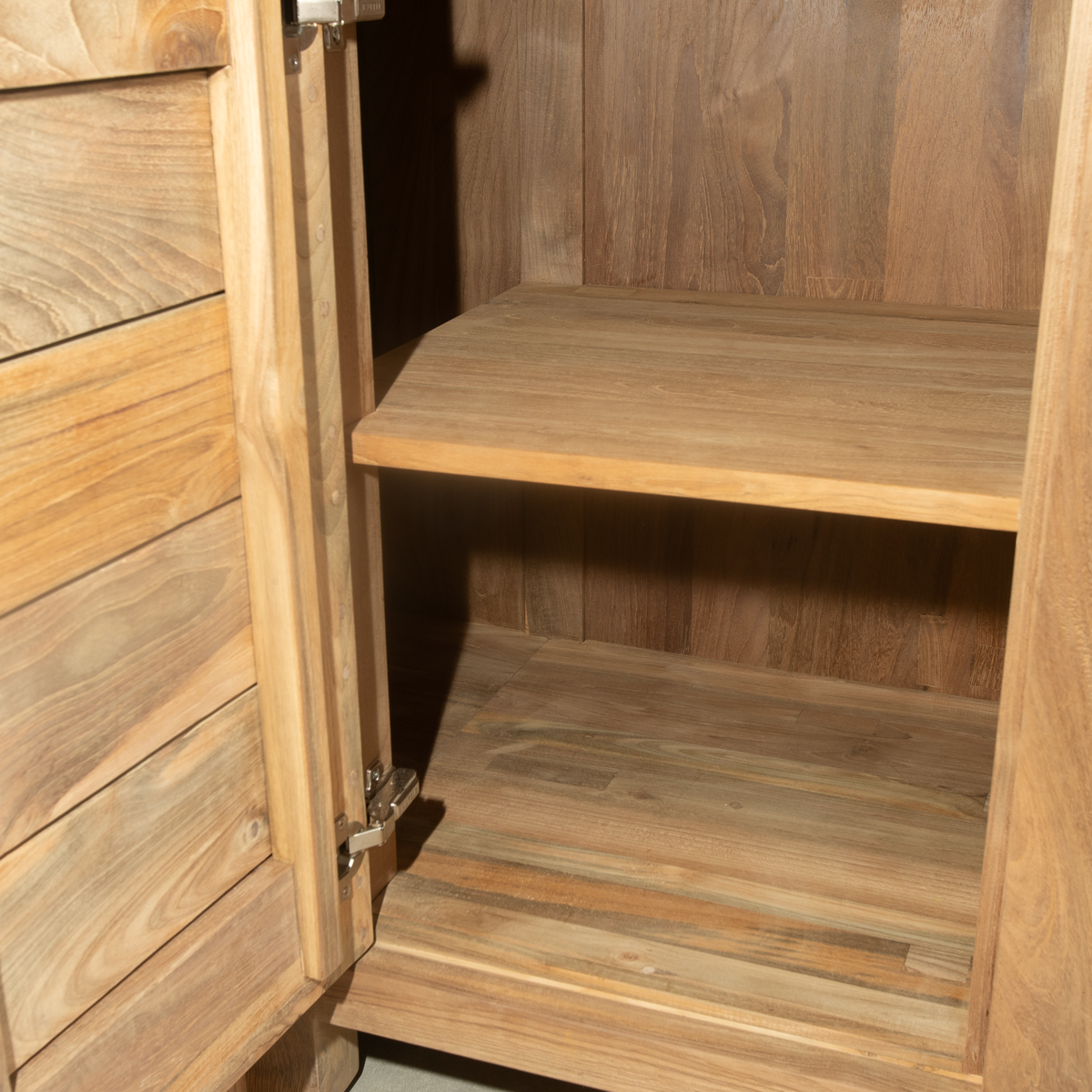 Teak Modular Outdoor Kitchen Corner Cabinet with Ceramic Top