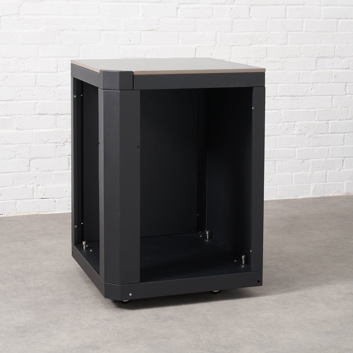 Fusion Outdoor Kitchen Black 90° Corner with Sintered Stone Top