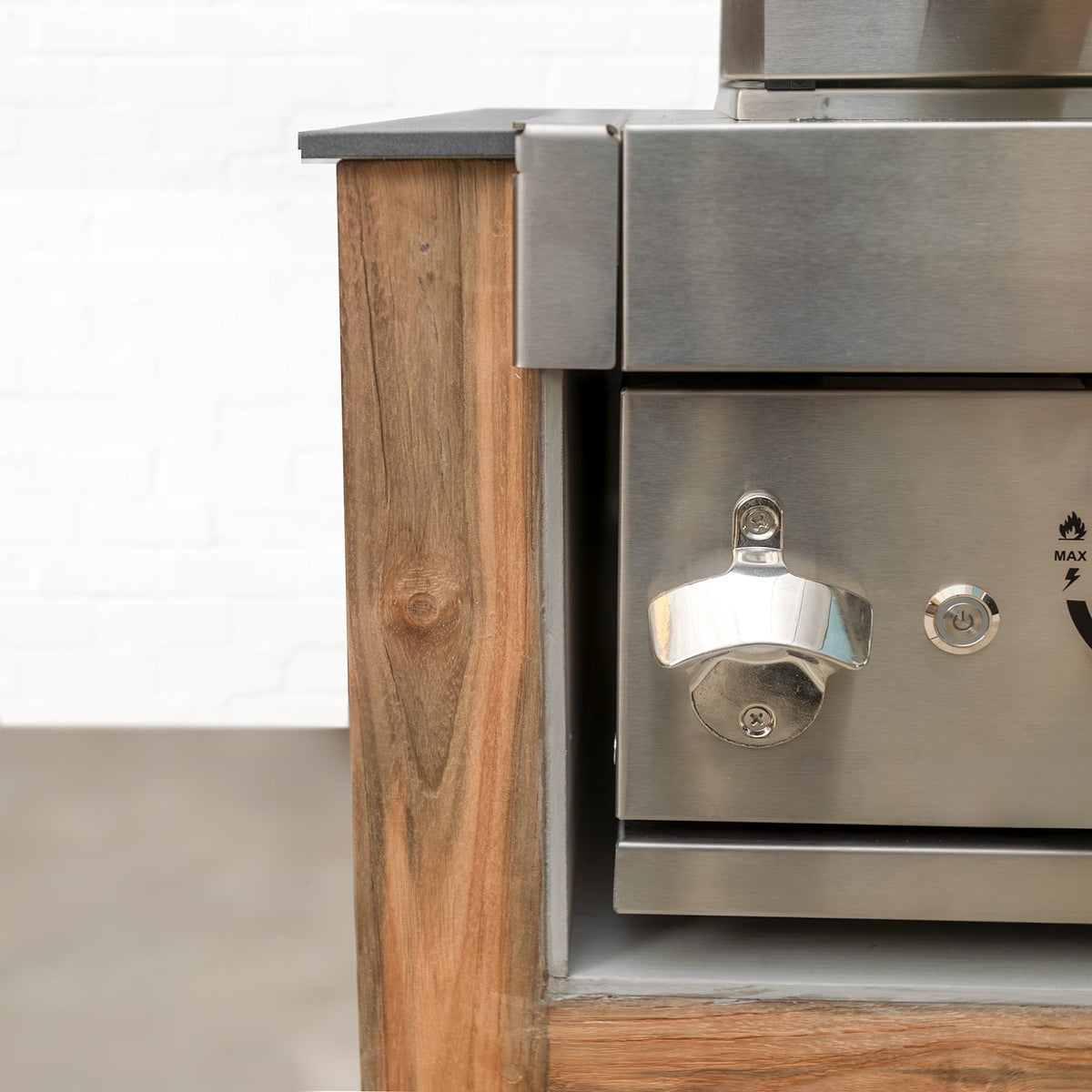 Teak Modular Outdoor Kitchen Barbecue Unit with 6 Burner Barbecue